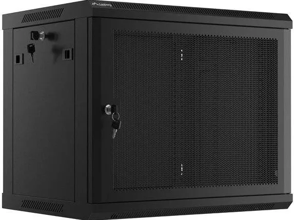 Rack LANBERG Rack cabinet 19" wall-mount 9U/600x450 with perforated door (flat pack), black