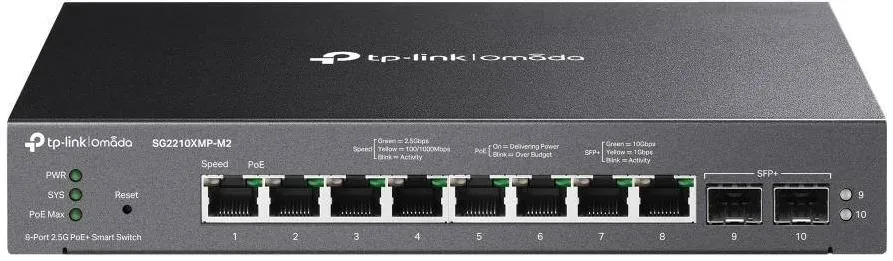 TP-Link OMADA SG2210XMP-M2 (8x2, 5GbE, 2xSFP+, 8xPoE+, 160W)