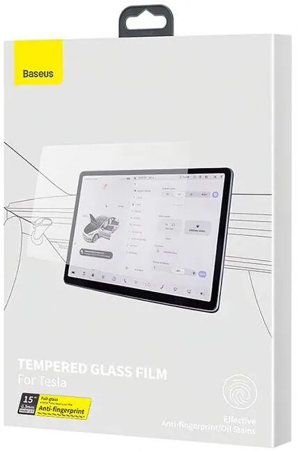 Baseus FOLIE STICLA Baseus Full-glass Crystal, anti-amprente, pentru Tesla Model 3/Y 15inch, transparent "SGBL062402" - 6932172609467