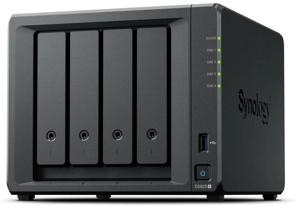 Synology DiskStation DS925+ NAS/storage server Ryzen Embedded V1500B 4 GB DDR4 0 TB Black