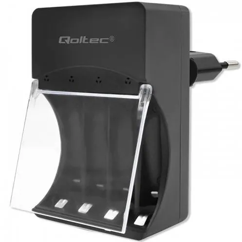 QOLTEC Battery charger for Ni MH type R03 AAA R6 AA | 1800mA