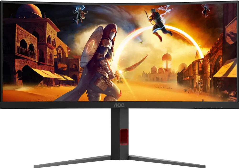 Monitor AOC Gaming Fast VA LED AOC 34" CU34G4, UWQHD (3440x1440), HDMI, DisplayPort, Ecran curbat, 180 Hz, 1 ms, Negru