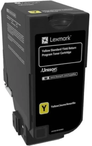 Toner imprimanta Lexmark Yellow Standard Yield Return Programme Cartridge, cod 74C2SY0, compatibil cu CS720, CS725, CX725, capacitate 7 k pag