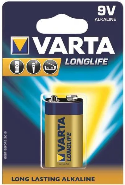 VARTA alcaline batteries Hi-voltage 9V (typ 6LR61) 1pcs longlife