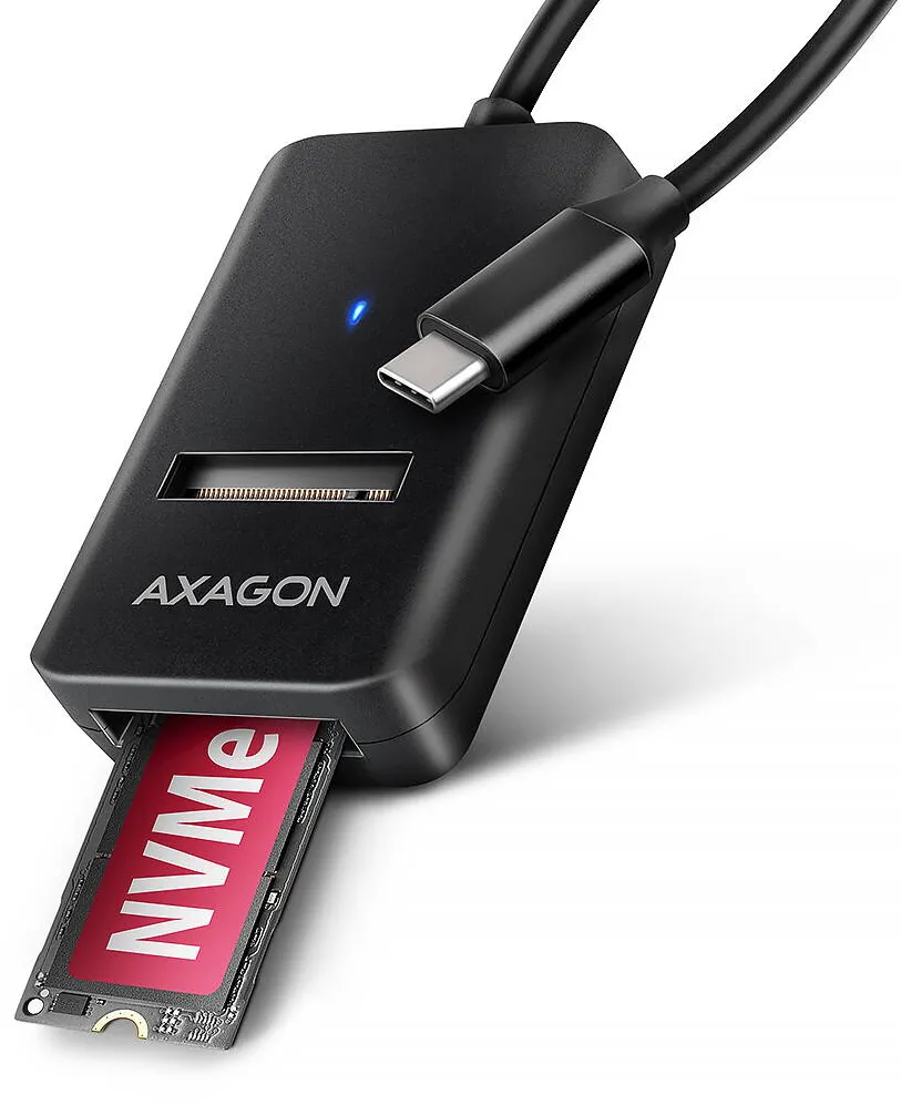 Adaptor AXAGON ADM2-CM USB-C adapter Gen 2 M.2 NVMe/SATA SSD