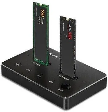 Docking Station QOLTEC M.2 SSD drive docking station, NVMe, SATA,USB