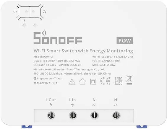 Sonoff Smart Wi-Fi switch with Energy Monitoring POWR3 (25A/5500W)