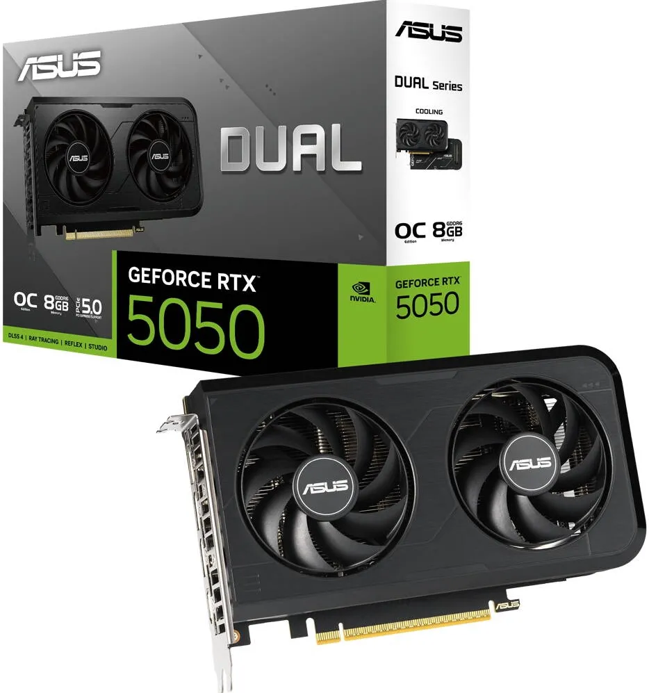 Placa Video Asus Dual GeForce RTX 5050 8GB GDDR6 OC Edition VGA