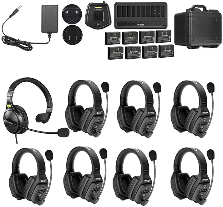 SARAMONIC Solutie intercom stereo comp Saramonic WiTalk WT8D8xbat, 8 pers, Full-Duplex 1.9GHz, dual-ear