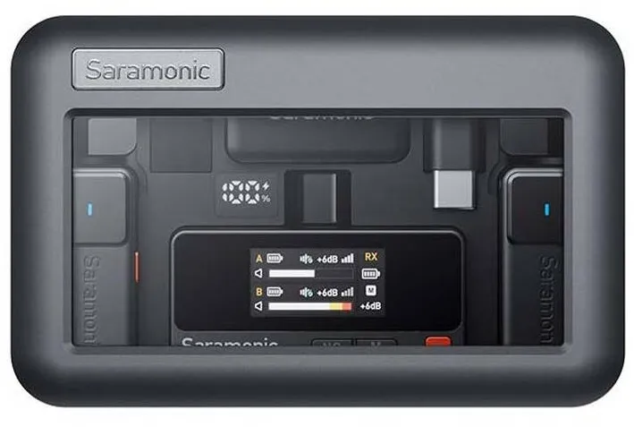 Microfon SARAMONIC Kit microfon wireless Saramonic Air-02, 3.5mm TRS2 x lavaliere, 2 x mic; 1 x receptor, carcasa inc.