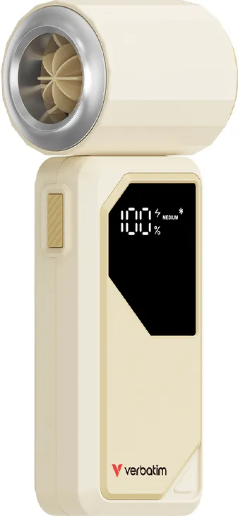 VERBATIM Ventilator portabil Cool'n'Go AirJet W/S VerbatimWhite/Silver, 4000mAh, 20000rpm, LED Display
