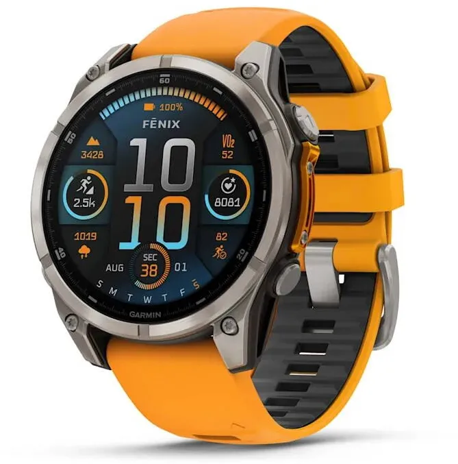 Smartwatch Garmin fenix 8 3.56 cm (1.4") AMOLED 47 mm Digital 454 x 454 pixels Touchscreen Graphite Wi-Fi GPS (satellite)