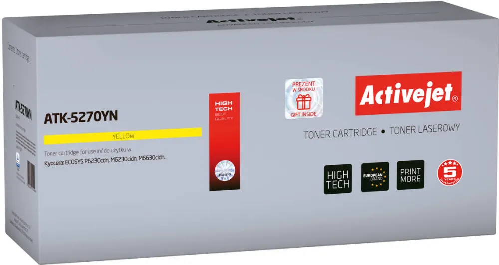 Toner imprimanta ACTIVEJET Compatibil ATK-5270YN for Kyocera printer; Kyocera TK-5270Y replacement; Supreme; 6000 pages; yellow