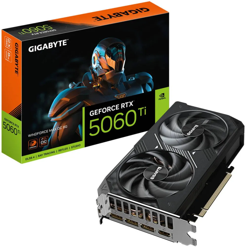 Placa Video GIGABYTE GEFORCE RTX 5060 TI WINDFORCE MAX OC 8GB GDDR7 128 bit