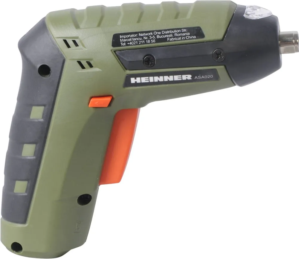 HEINNER Surubelnita pe acumulator ASA020, 3.6 V, 180 RPM, 2.5 Nm, 1300 mAh, cablu USB