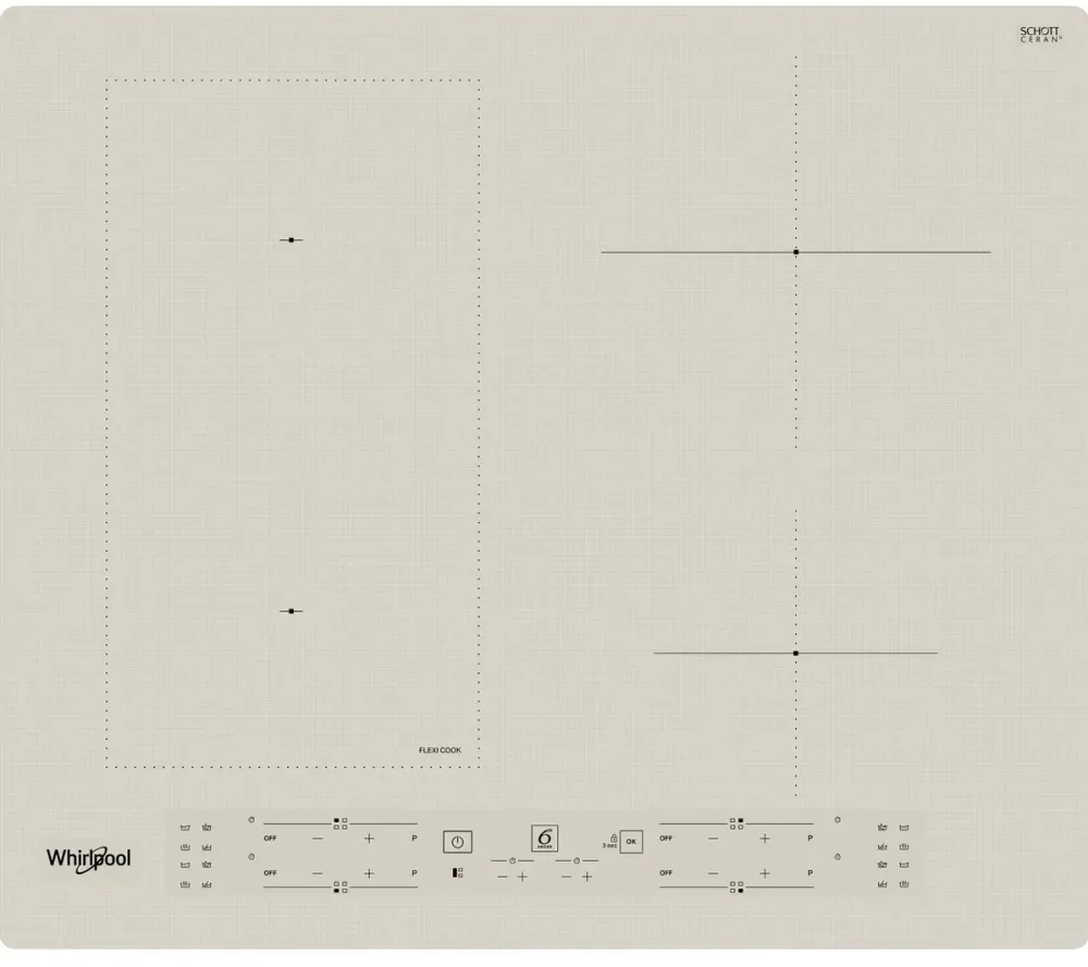 Plita WHIRLPOOL incorporabila WLB6860NES, Inductie, 4 zone de gatit, FlexiCook, 6th Sense, 60 cm