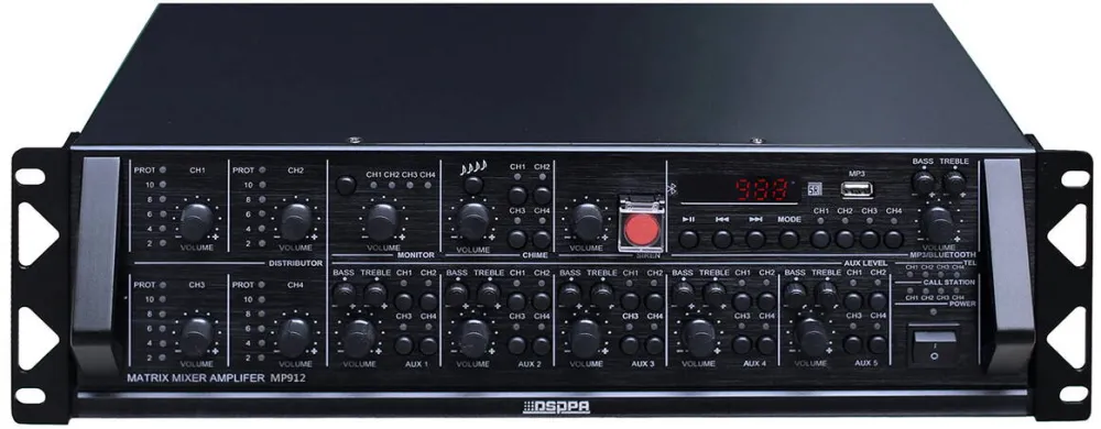 DSPPA Amplificator cu mixer MATRIX 4x120W MP912, cu player USB / Bluetooth