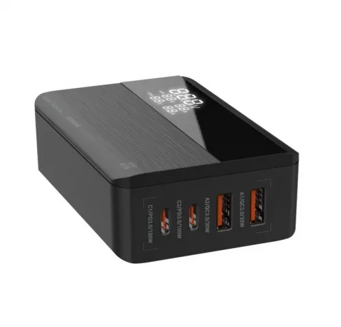 Serioux Incarcator retea QC100WGAN, 2x USB-C, 2x USB, 100W, Black
