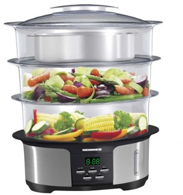 HEINNER Aparat de gatit cu aburi, HSA-1000XMC, 1000W, 12L, Argintiu/Negru
