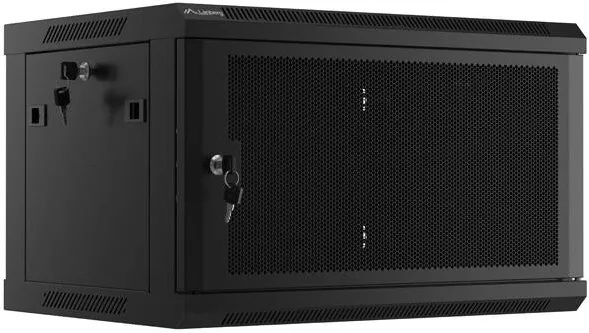 Dulap rack de perete LANBERG WF01-6406-23B 19 inch 6U 600x450 mm, usa perforata, negru