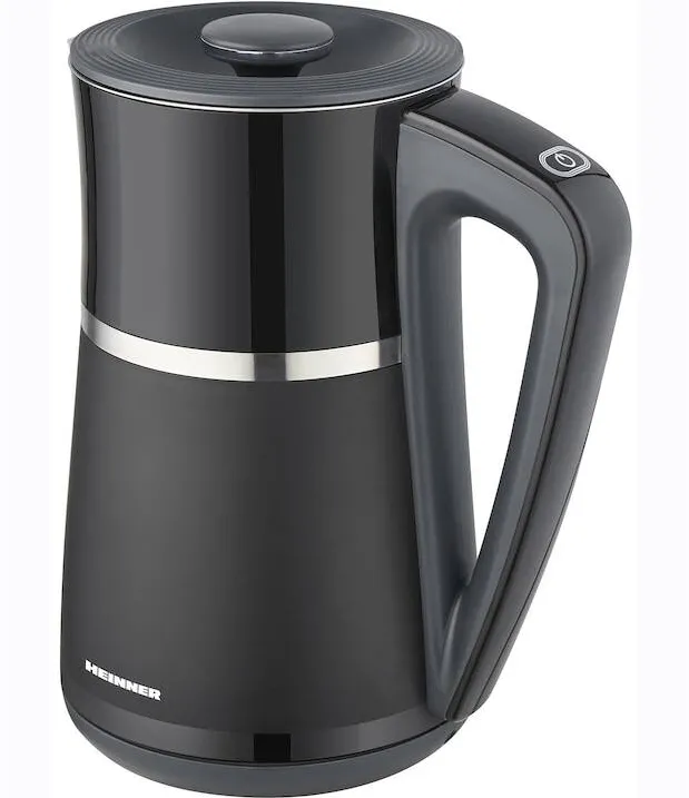 HEINNER Fierbator HEK-D22002WBK, 1850-2200w, capacitate 1.7l, afisaj LCD, comanda electronica, oprire automata, 5 trepte de temperatura (40/60/80/90/100°C), negru