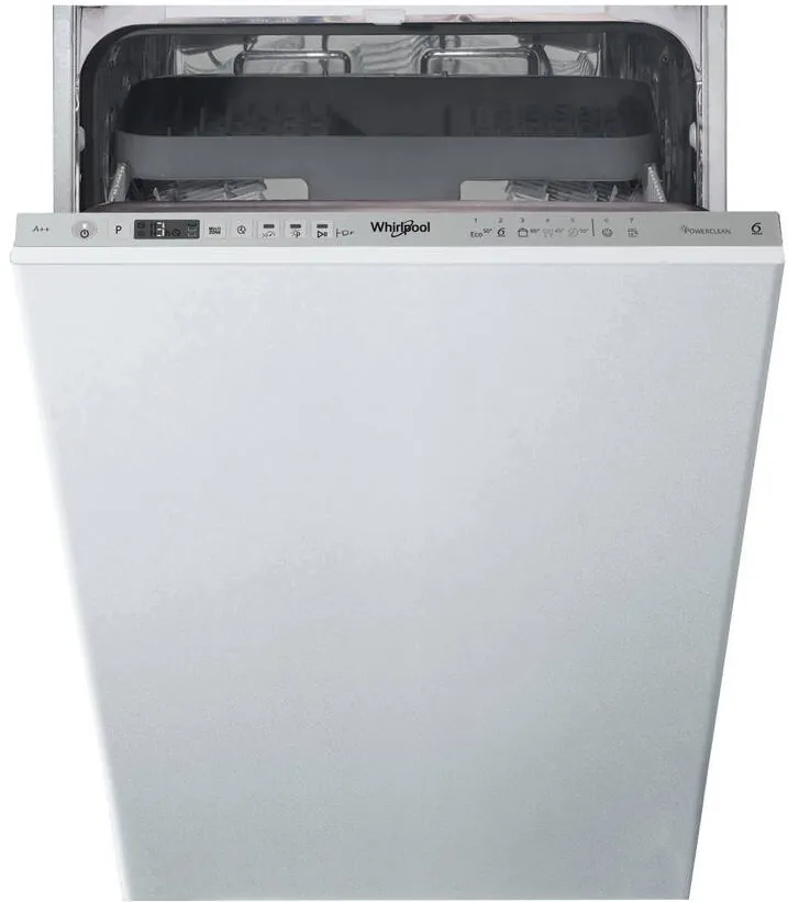Masina de Spalat Vase WHIRLPOOL WSIO 3T223 PCE X, Built-in, E, Width 45 cm, 10 place settings, Pearl Inox