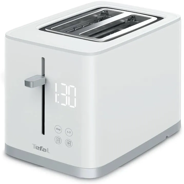 TEFAL Prajitor de paine Tefal Sense TT693110, 850W, 2 felii, 7 niveluri de rumenire, tavita firmituri detasabila, alb