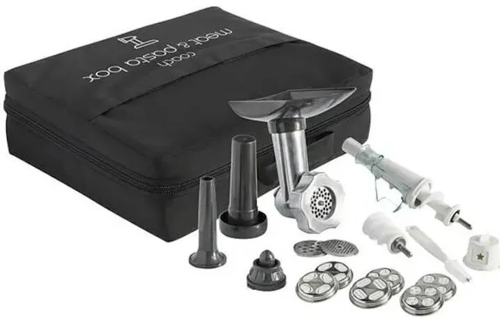 TEFAL Set 5 accesorii Meat & Pasta XF651038 pentru robotul de bucatarie Tefal i-Coach QB950xxx, pentru tocat carnea, preparare de Kebbe si carnati, coulis, paste si biscuiti