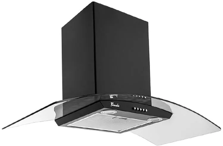Tornado Hota tip Cupola Eva 1200 (90) LED, 1 motor Turbo, latime 90 cm, 3 viteze, absorbtie 1200 m3/ora, filtru anti-grasimi aluminiu 5 straturi, Negru