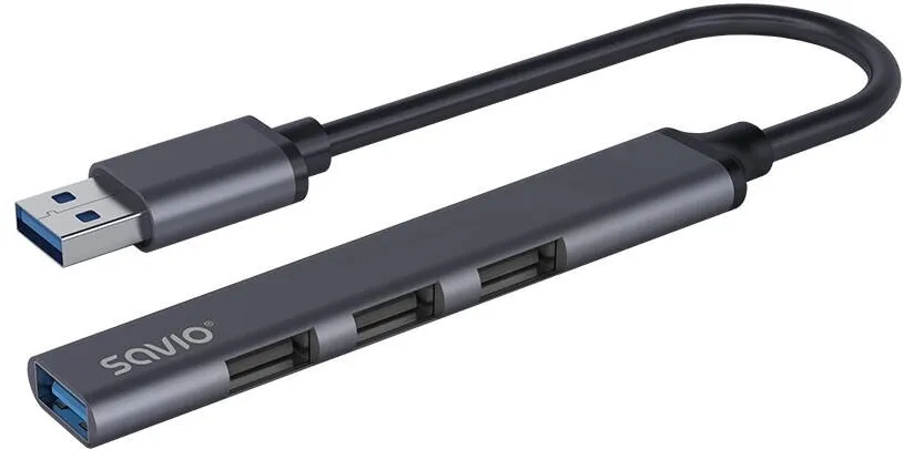 Adaptor SAVIO  Hub AK-70 USB-A - 3 × USB-A 2.0, 1 × USB-A 3.1 GEN 1, 4 in 1, 5 Gbps