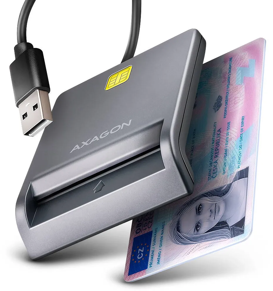Card Reader AXAGON CRE-SM3T USB-A Smart card FlatReader