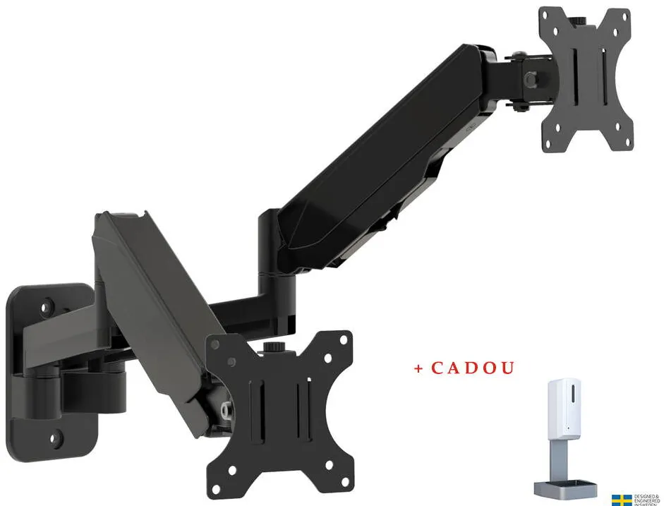 Suport TV / Monitor Multibrackets 2 monitoare de perete 0037, 17"-32", max.8 kg, Negru