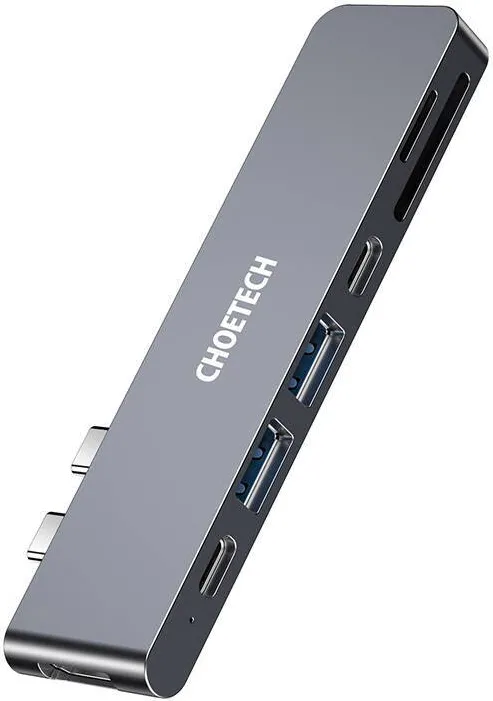 Docking Station choetech HUB-M14 pentru Macbook Pro, USB-C 7 in 2, Thunderbolt 3 (argintiu)