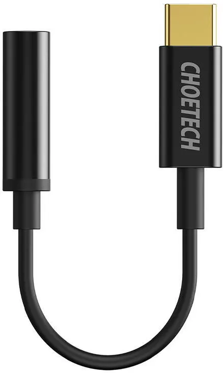 Adaptor choetech AUX003 USB-C la mufa audio de 3,5 mm (negru)