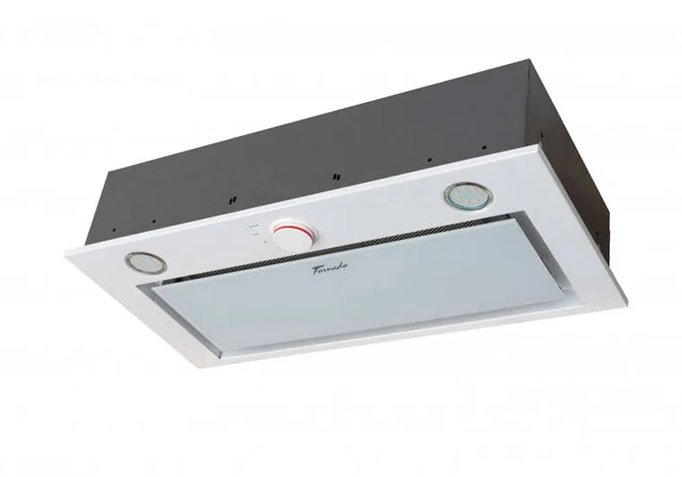 Hota Incorporabila Tornado Modul Glass 750 (60), 1 motor, latime 60 cm, 3 viteze, absorbtie 750 m3/ora, Alb