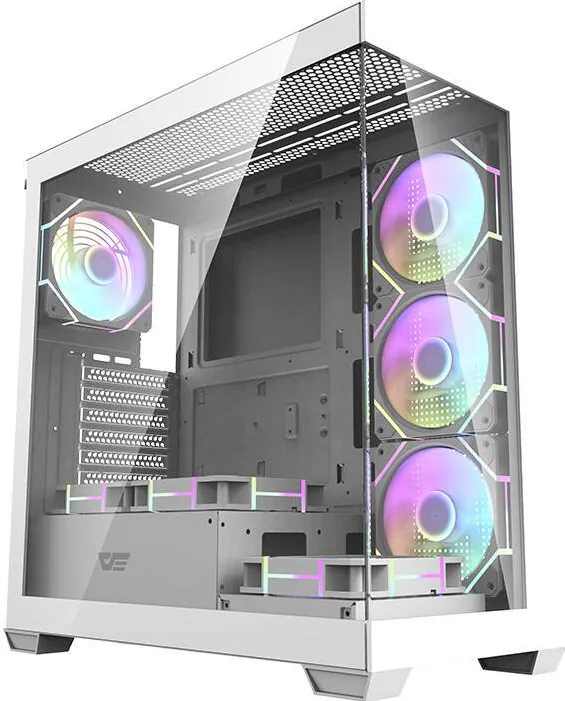 Carcasa PC Darkflash DS900 (alba) + 7 ventilatoare ARGB