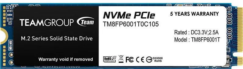 SSD Team Group MP33 1TB PCI Express 3.0 x4 M.2 2280