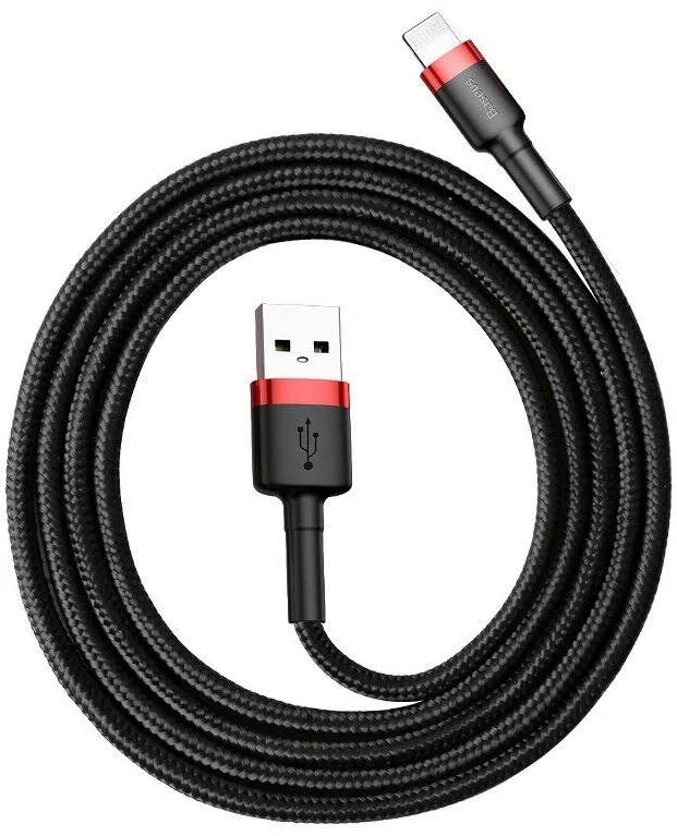 Baseus Cablu Date Lightning USB Cable Cafule 1.5A 2m (black & red)