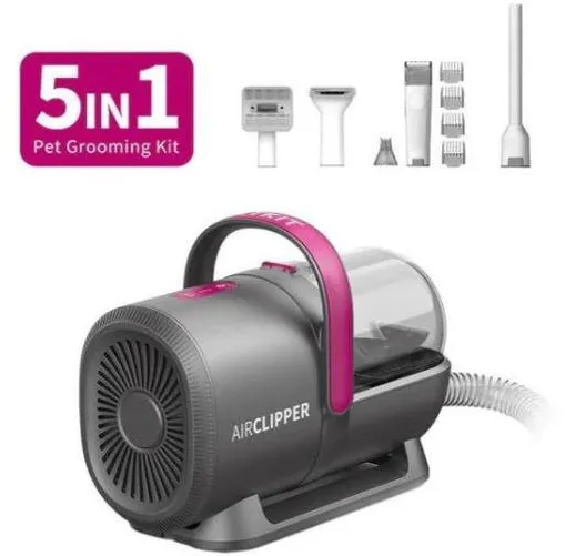 PETKIT Set ingrijire animale de companie AirClipper 5-in-1 Pet Grooming Kit, Autonomie 2.5hr, 35000 RPM (Negru)