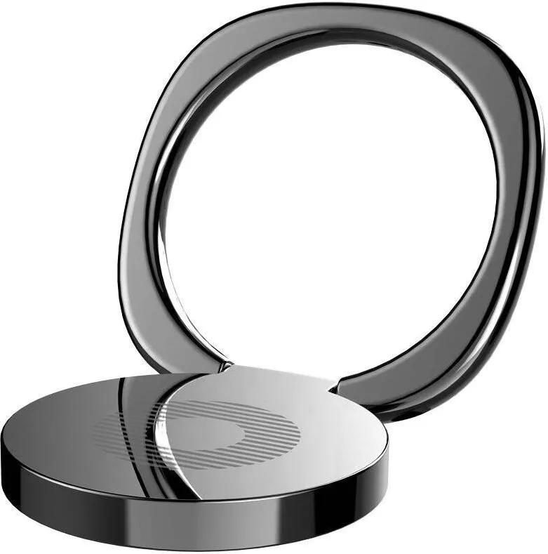 SUPORT Telefon Baseus Privity SUMQ-01, inel metalic pentru o prindere sigura si suport orizontal telefon, pliere 180 grade, ofera posibilitatea asezarii pe un suport magnetic, negru