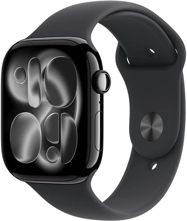 Smartwatch Apple Watch Series 11 GPS 46mm Jet Black Aluminium Case with Black Sport Band - S/M