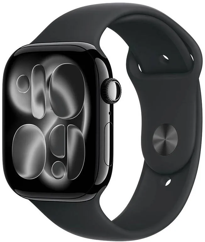 Smartwatch Apple Watch Series 11 GPS+Cellular 46mm Jet Black Aluminium Case with Black Sport Band - M/L