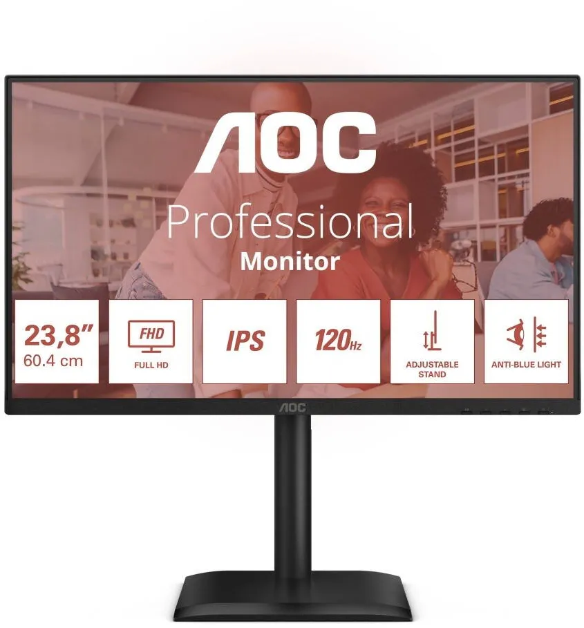 Monitor AOC 24E4U 23.8'' IPS 120Hz HDMI DP VGA Pivot