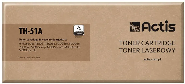Toner imprimanta ACTIS Actis TH-51A pentru imprimanta HP; Compatibil  HP 51A Q7551A; Standard; 6500 pagini; negru