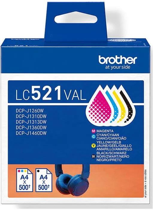 Cartus Imprimanta Brother LC521VAL Inkjet Cartridge Value Pack C/M/Y/K