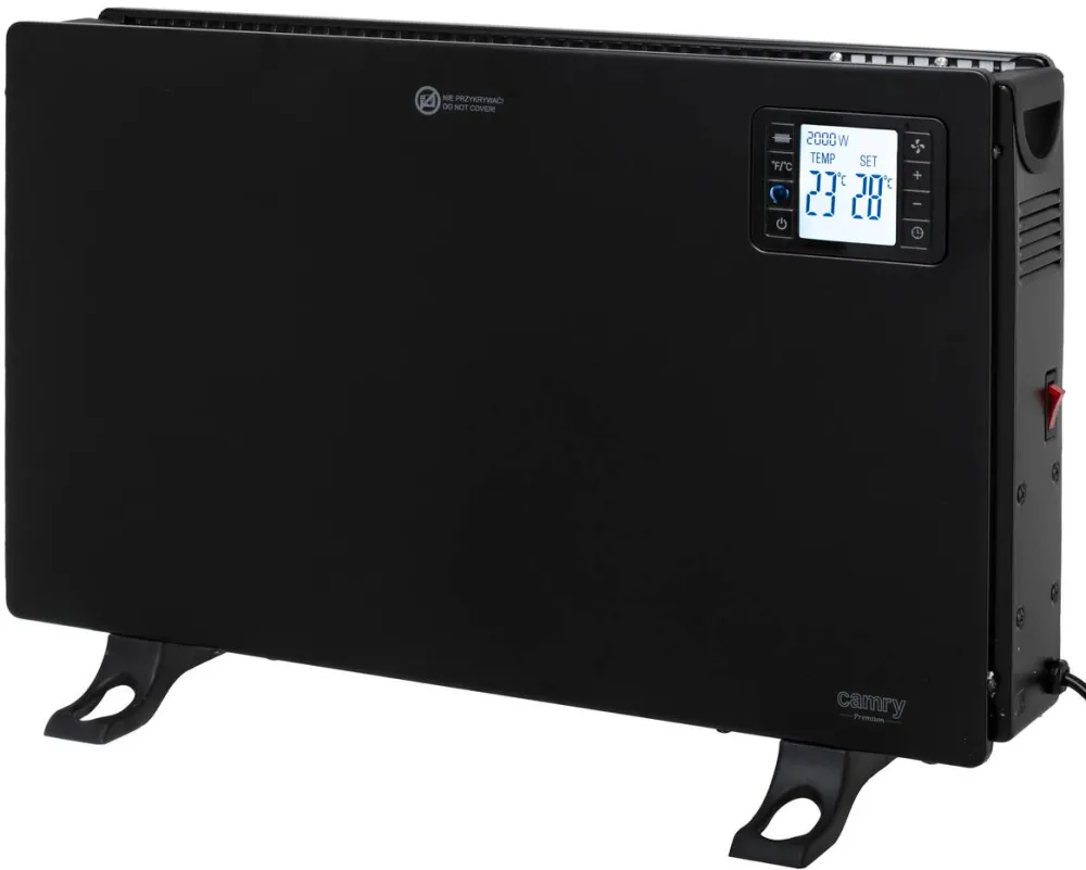 CAMRY CR 7739 Convection fan heater with remote control, LCD display, Black