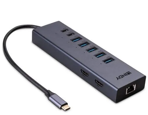 Docking Station Lindy DST-Mini Duo, USB C Laptop Mini 2x 4K HDMI