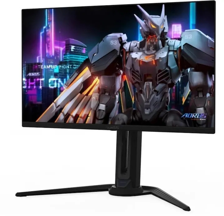 Monitor GIGABYTE AORUS FO27Q5P, QD-OLED, 27", QHD, 2560 x 1440, DisplayPort, HDMI, Boxe, Pivot, 500Hz, 0.03 ms, Negru