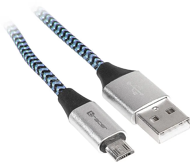 TRACER Cablu TRACER USB 2.0 AM - micro 1,0m negru si albastru