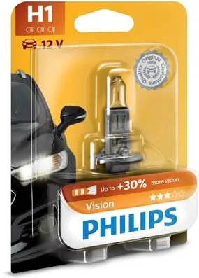 Philips Bec, far faza lunga 55W, H1, 12V, Vision, 12258PRB1, Set 10 buc, Pret/Buc